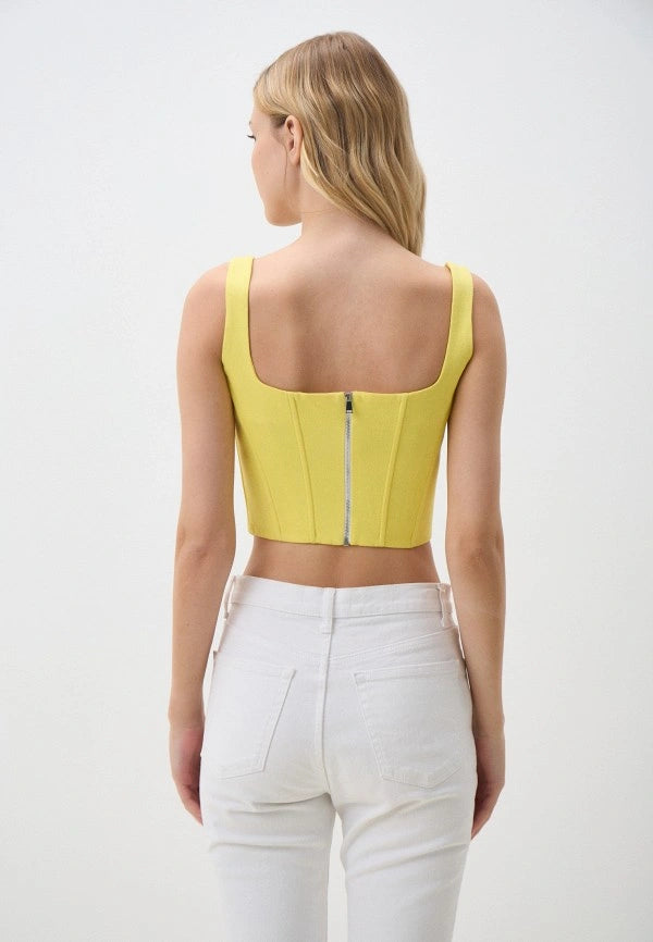 Denim Corset in Yellow