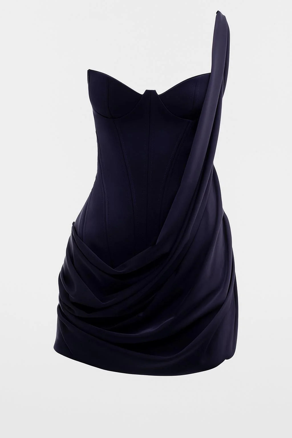Corset Detailed Dress in Navy
