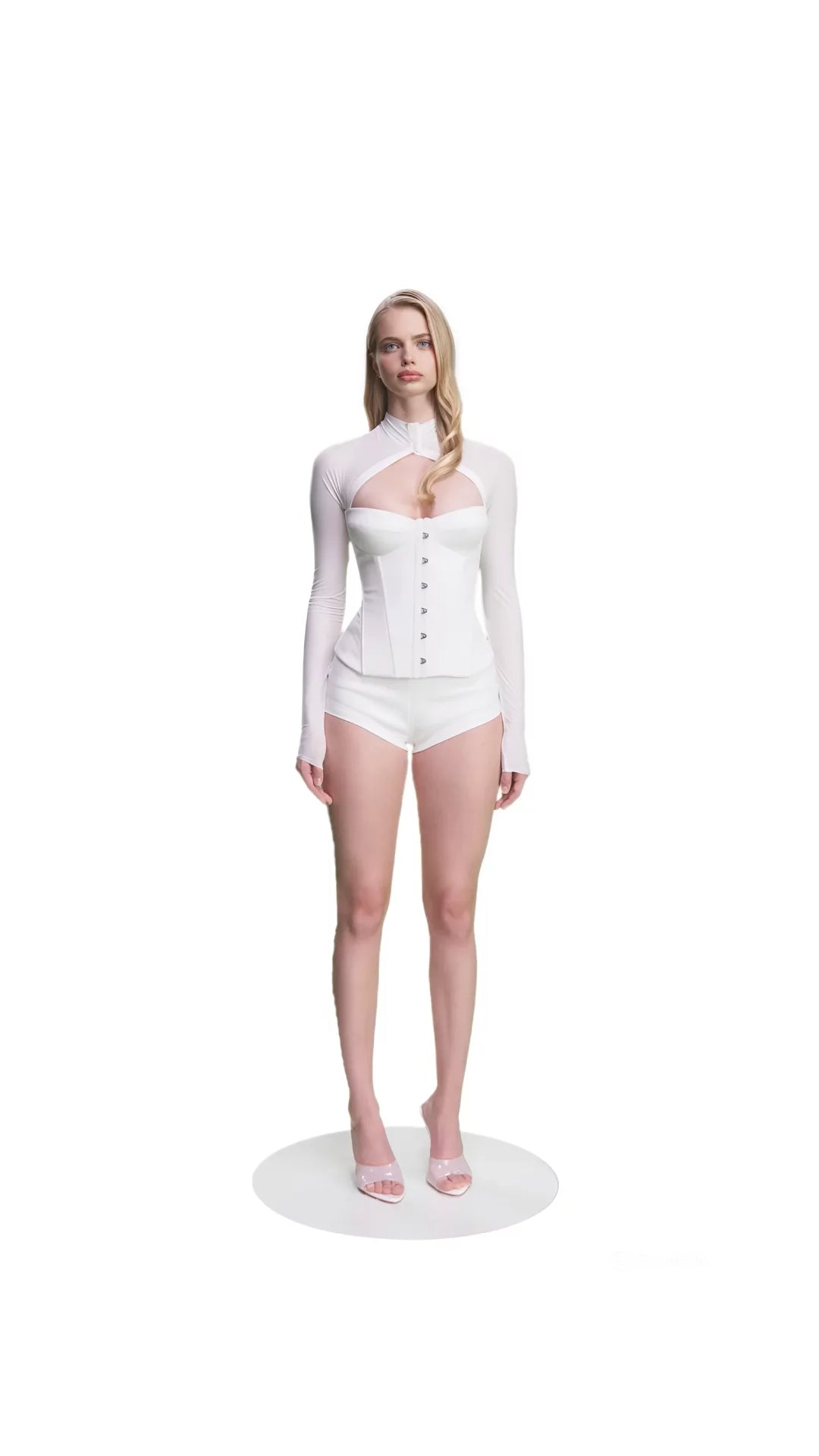 Corset with Sleeves in White