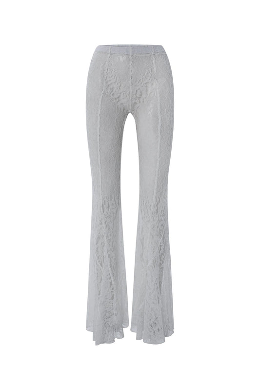 Lace Flared Tights in White