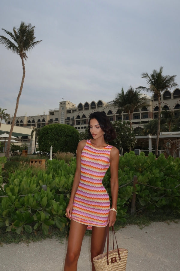 Missoni Mini Dress in Pink and Orange