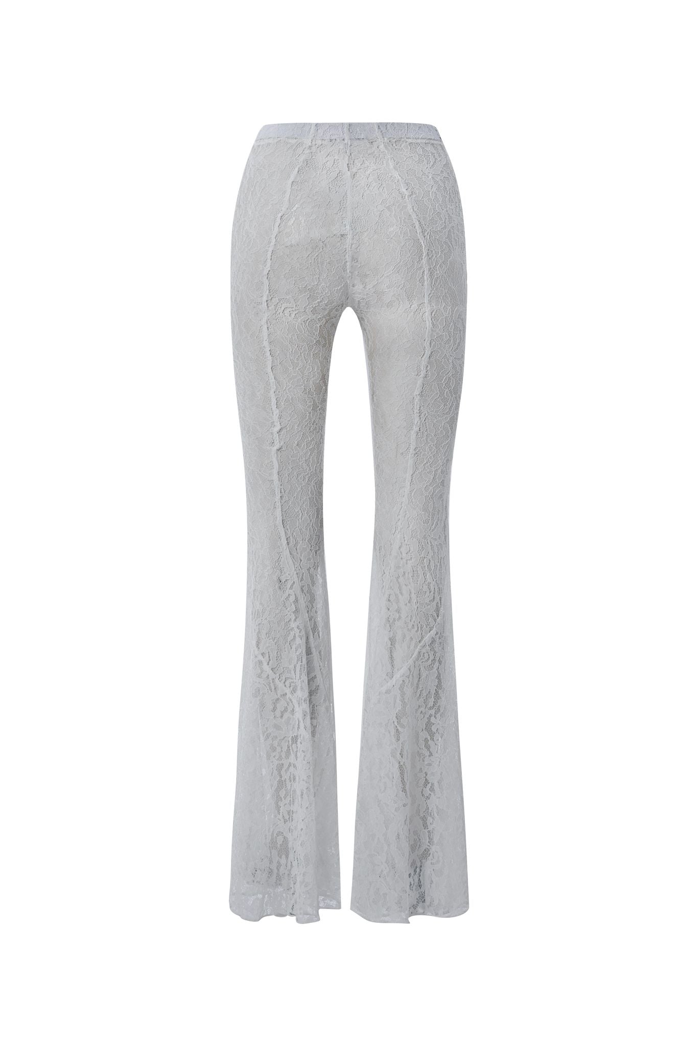 Lace Flared Tights in White