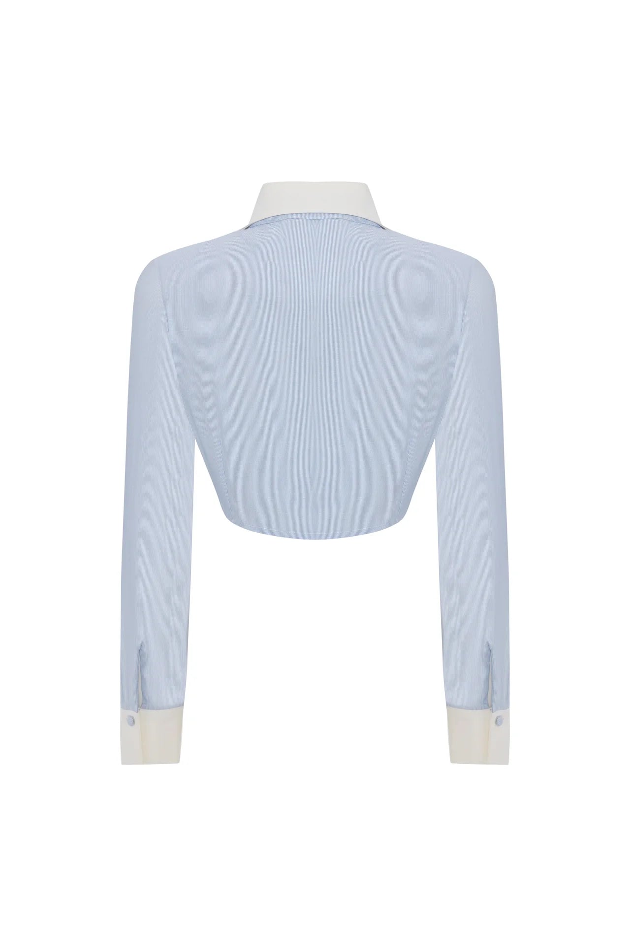 Crop Striped Shirt in Blue