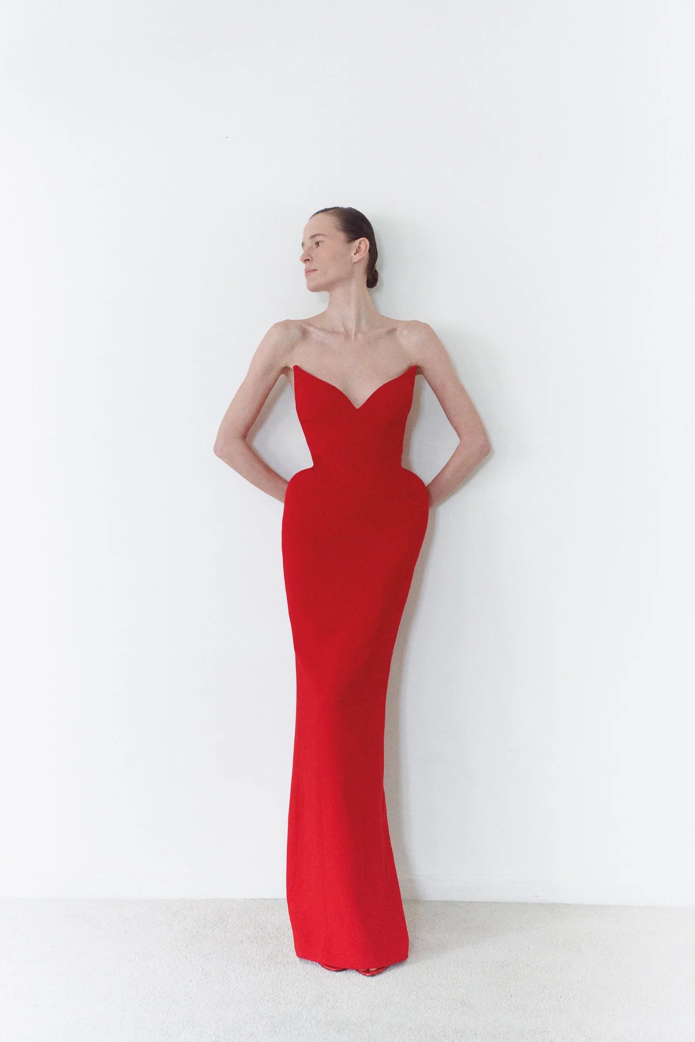 Structure Long Dress in Red
