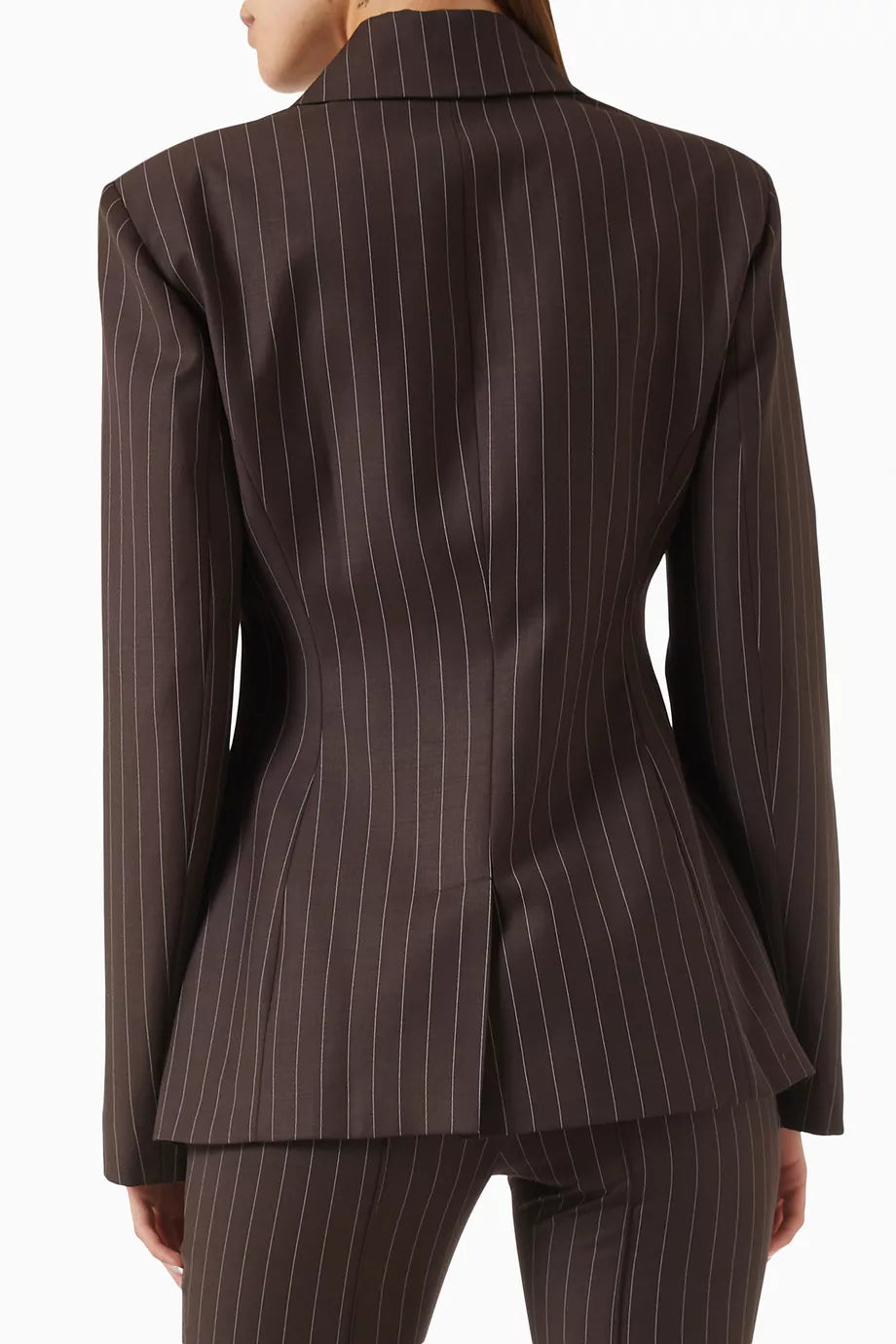 Pinstripe Blazer in Brown