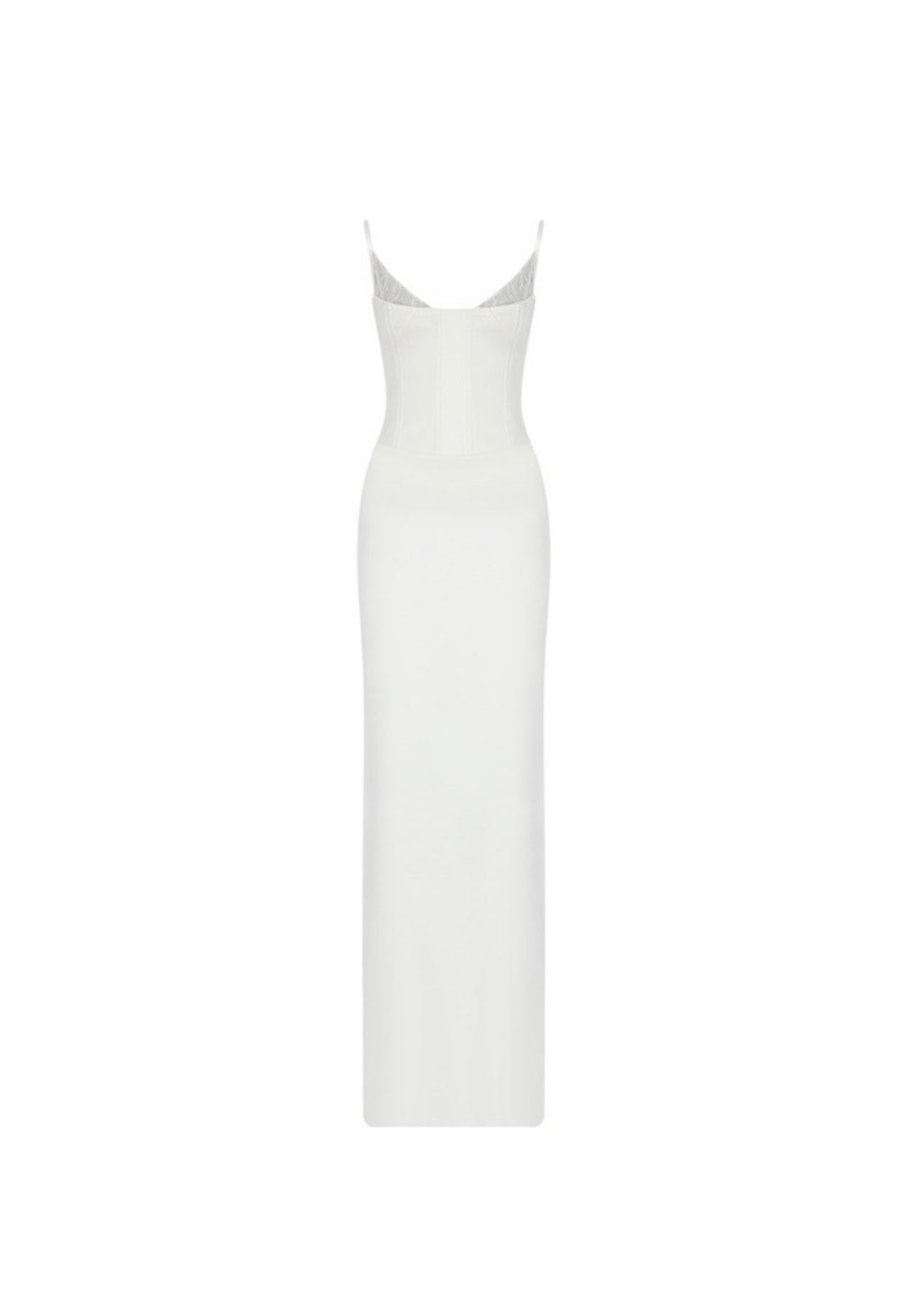 Corset Detail Dress in White