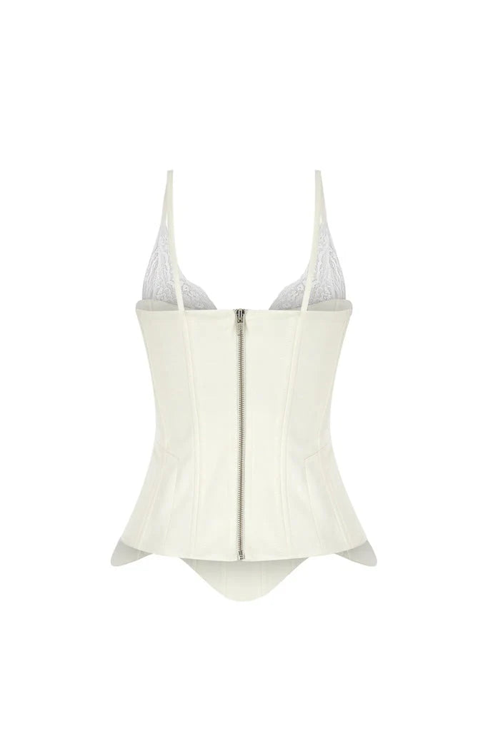 Lace Detailed Corset in White