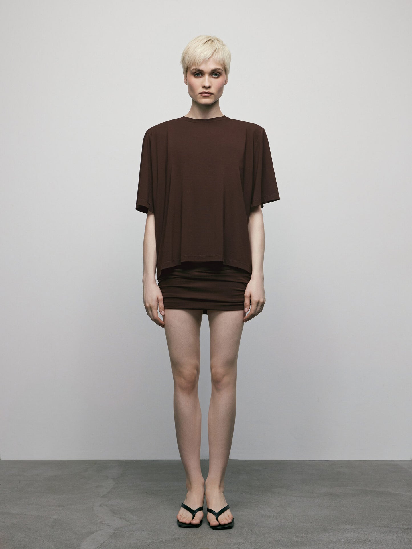 Knitted Dress Set in Brown