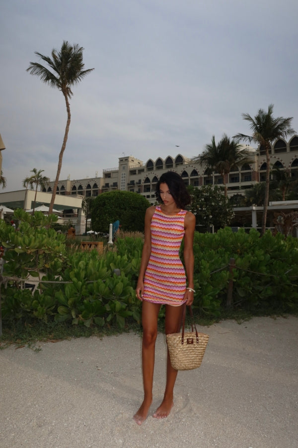 Missoni Mini Dress in Pink and Orange
