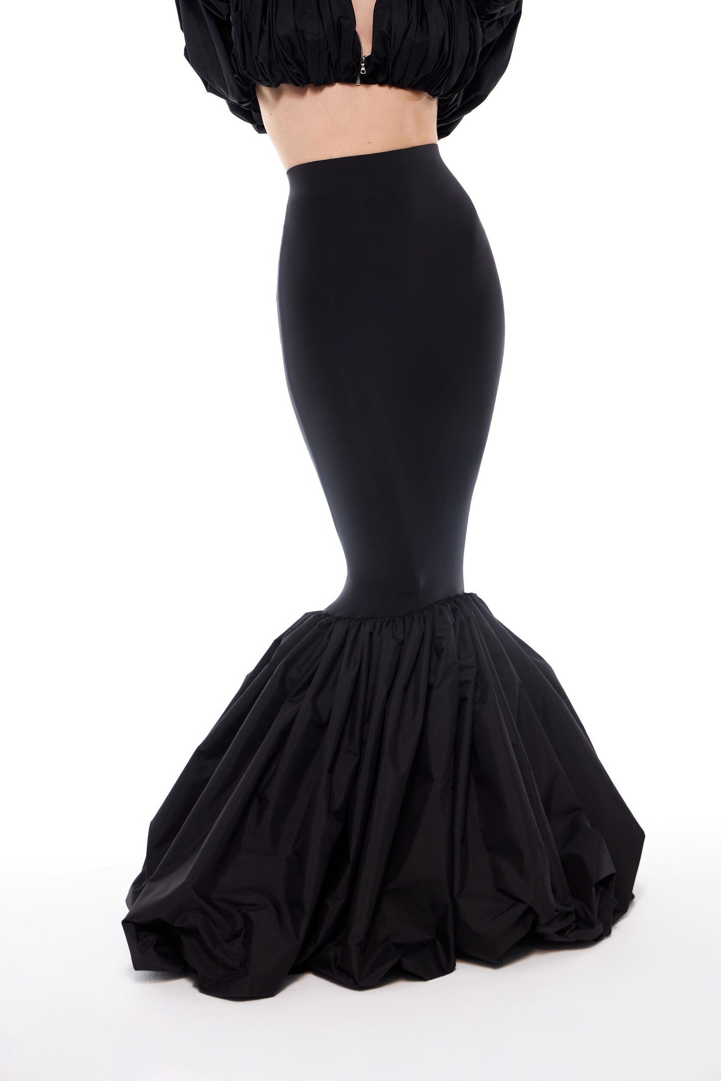Maxi Flounce Skirt in Black