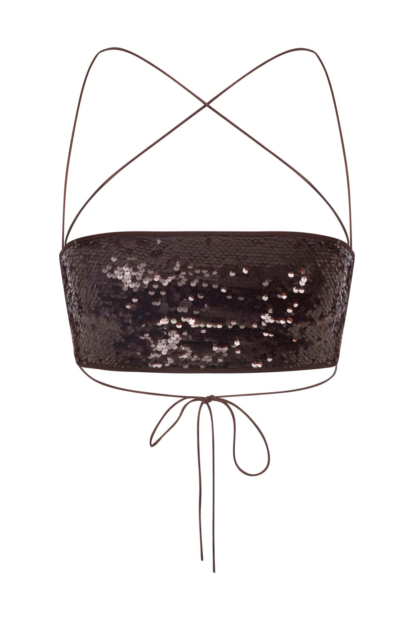 Suzie Cropped Top in Brown