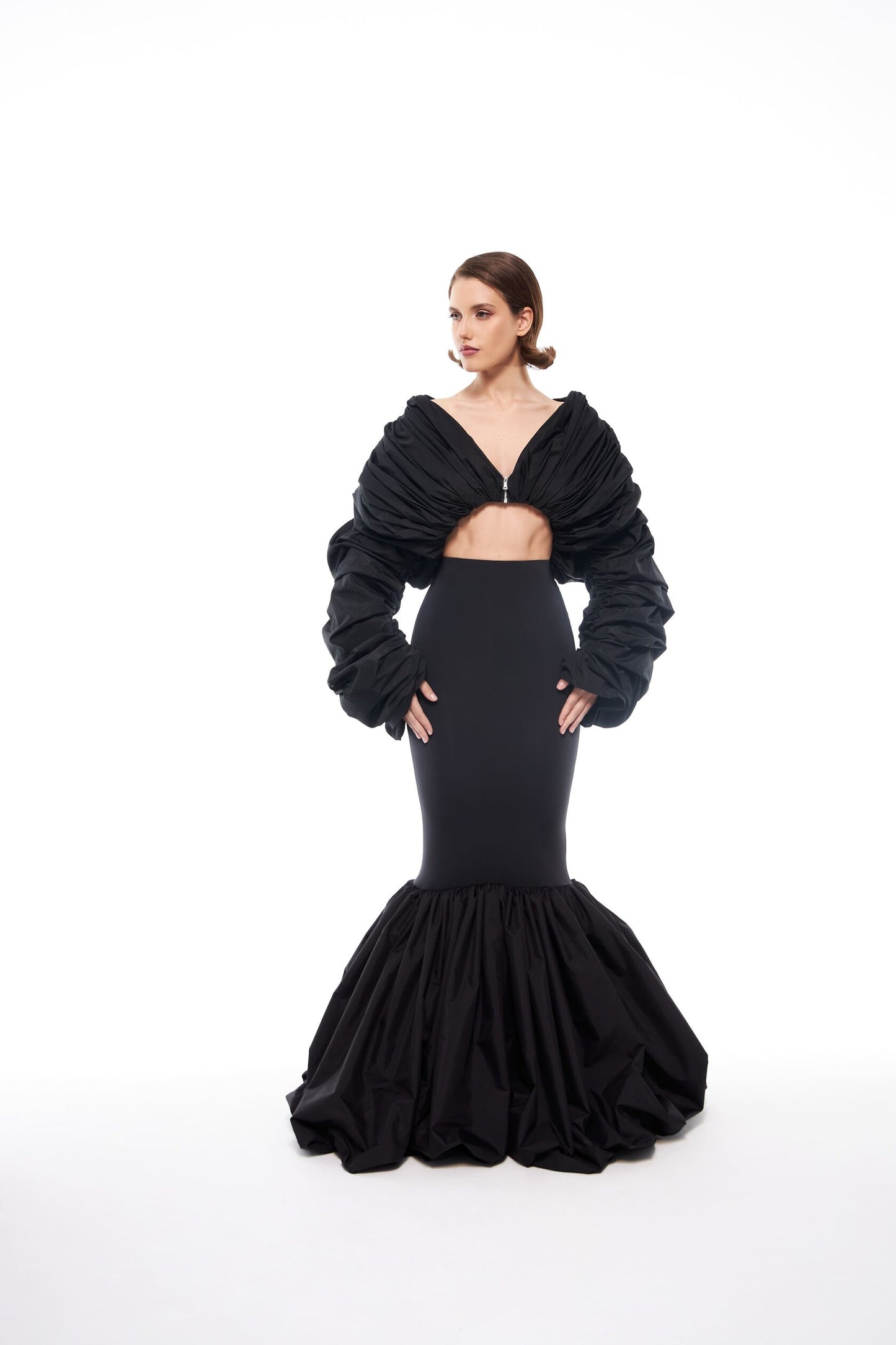 Maxi Flounce Skirt in Black