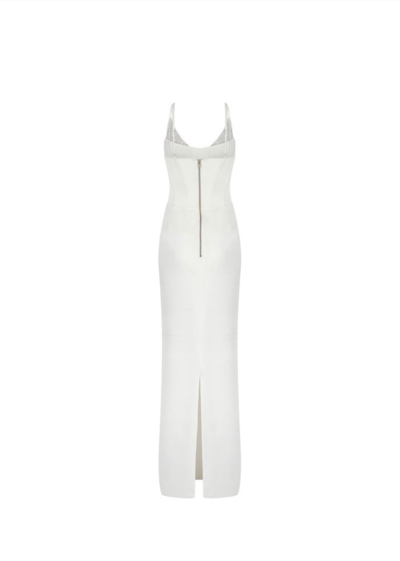 Corset Detail Dress in White