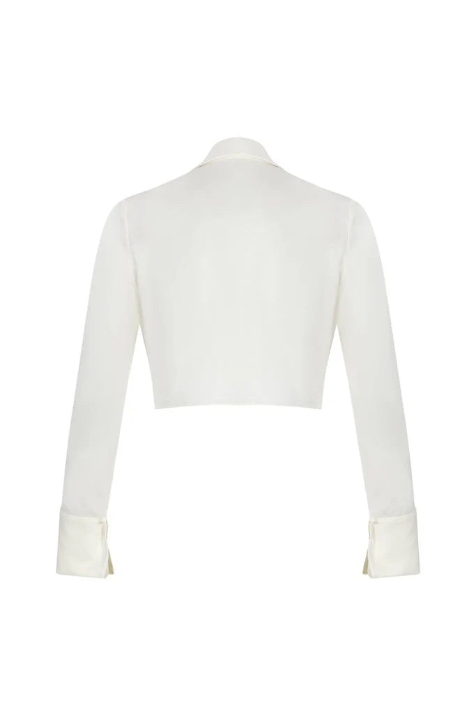 Shawl Shirt in White