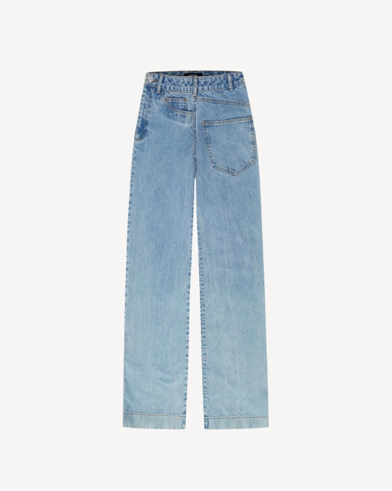 Side Chick Denim Pants in Light Blue