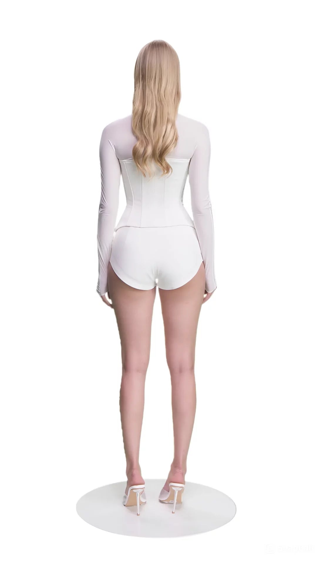 Corset with Sleeves in White