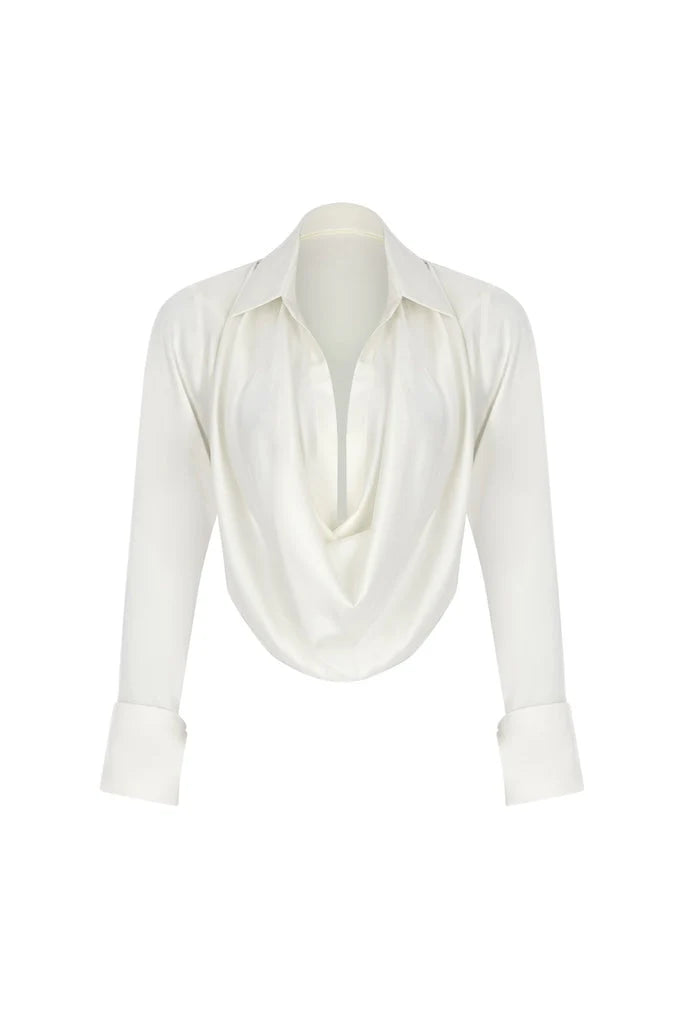 Shawl Shirt in White