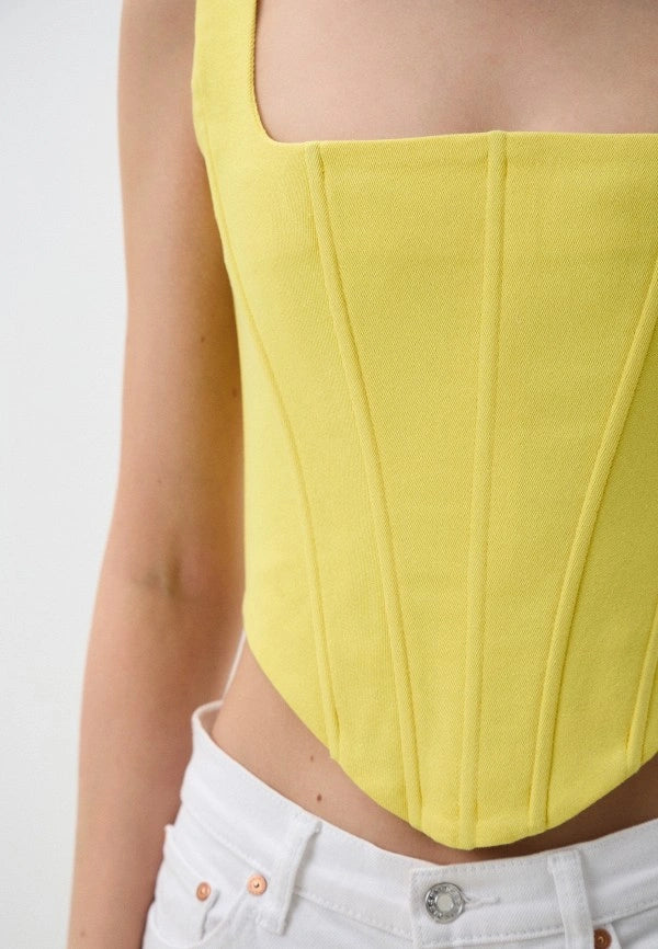 Denim Corset in Yellow