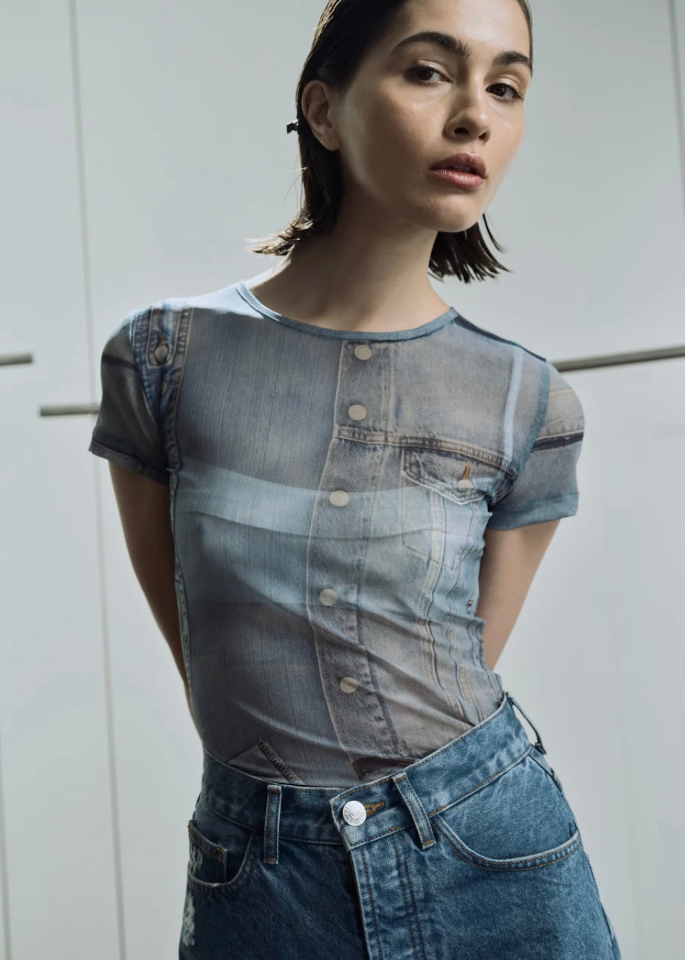 Mesh T Shirt in Blue
