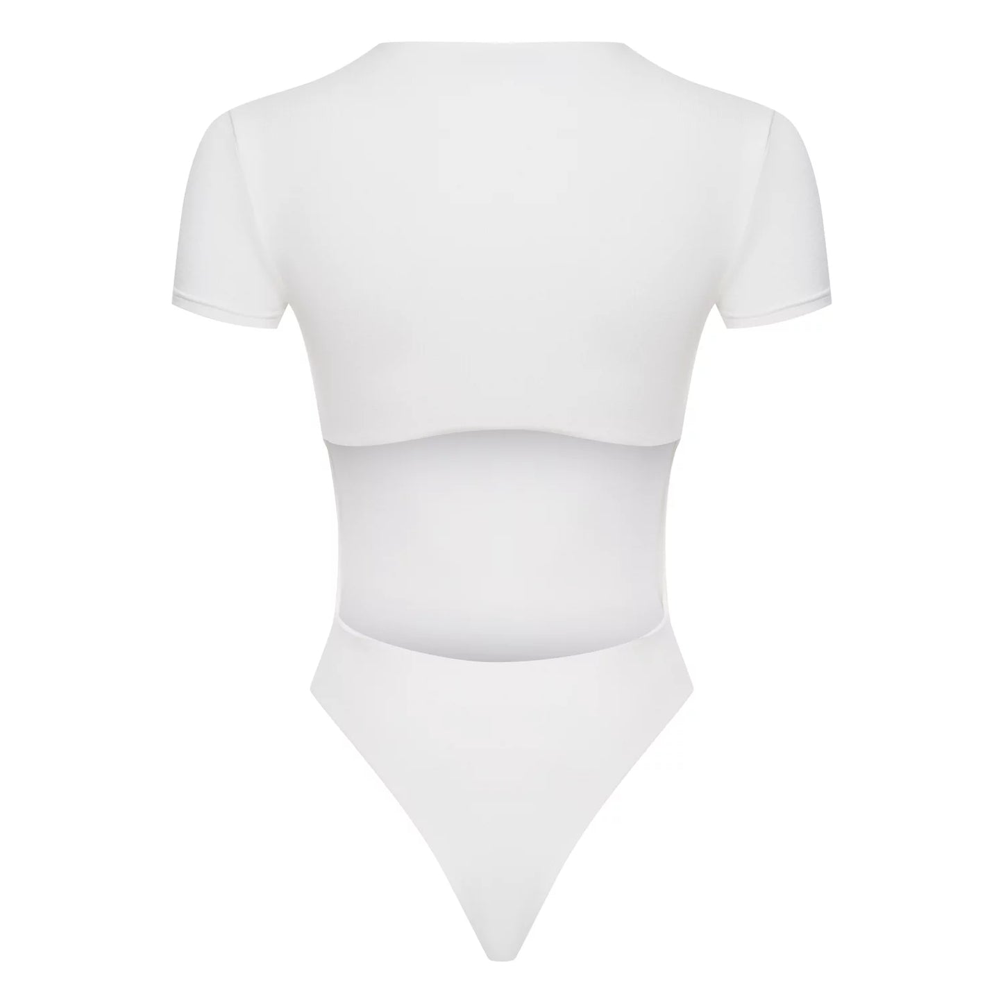 Bodysuit with Open Back in White