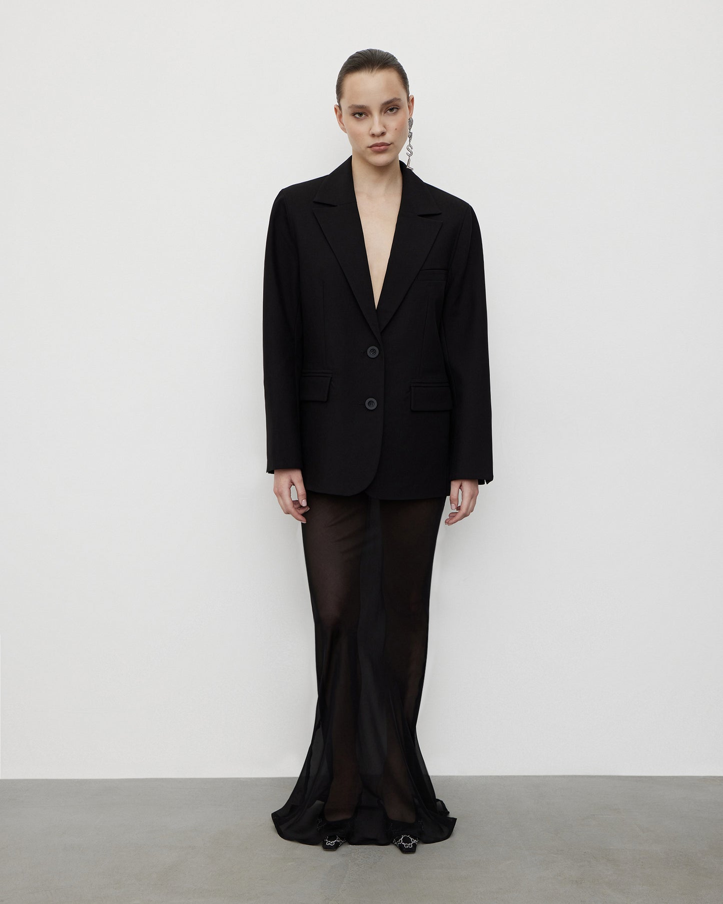 Silk Maxi Skirt in Black