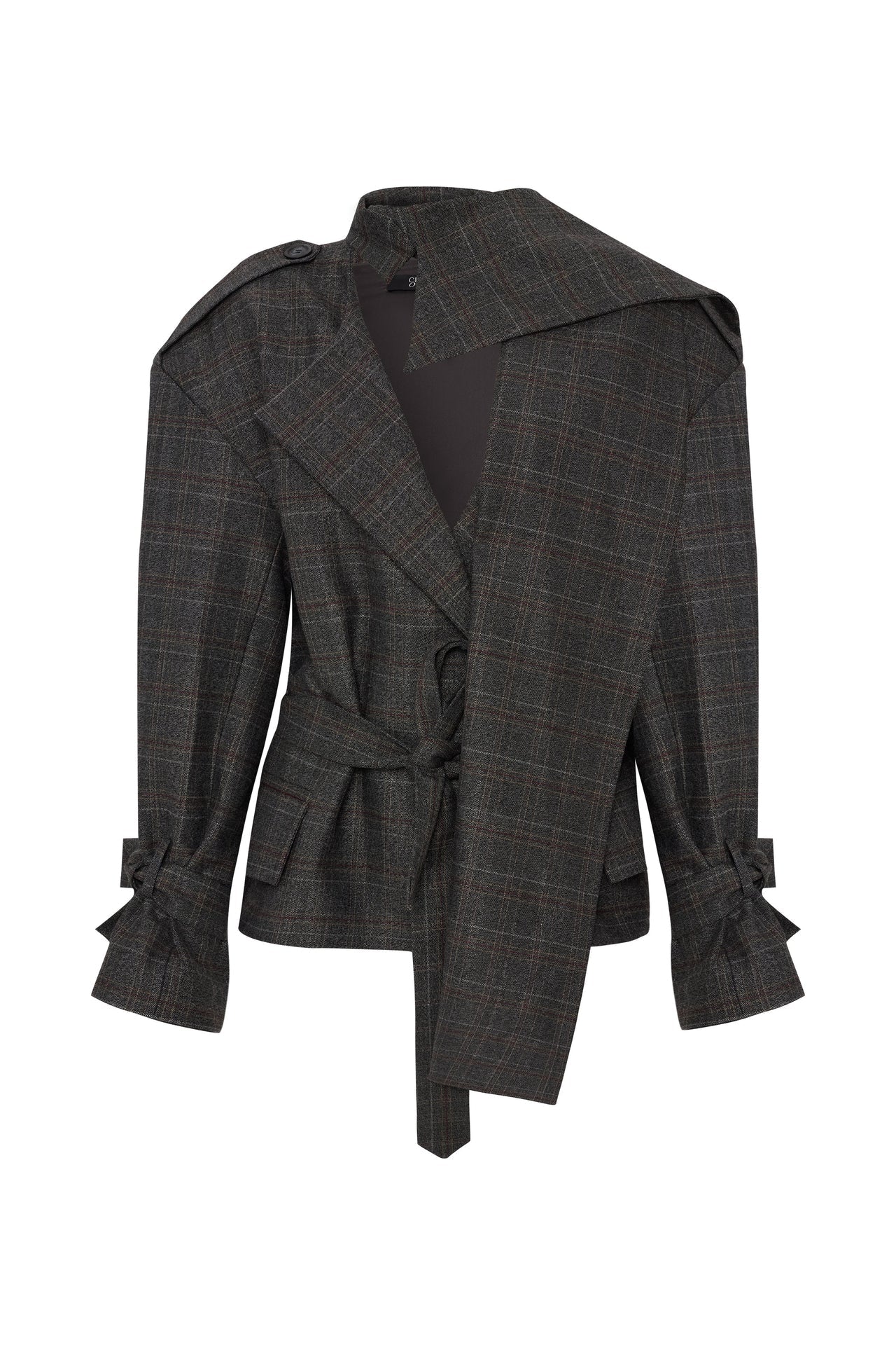 Cape Detailed Jacket in Grey
