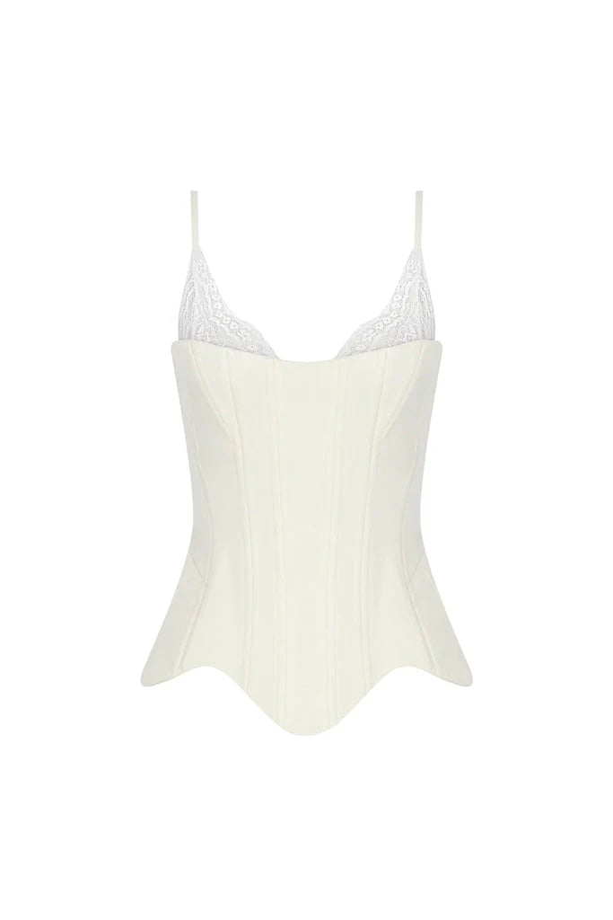 Lace Detailed Corset in White