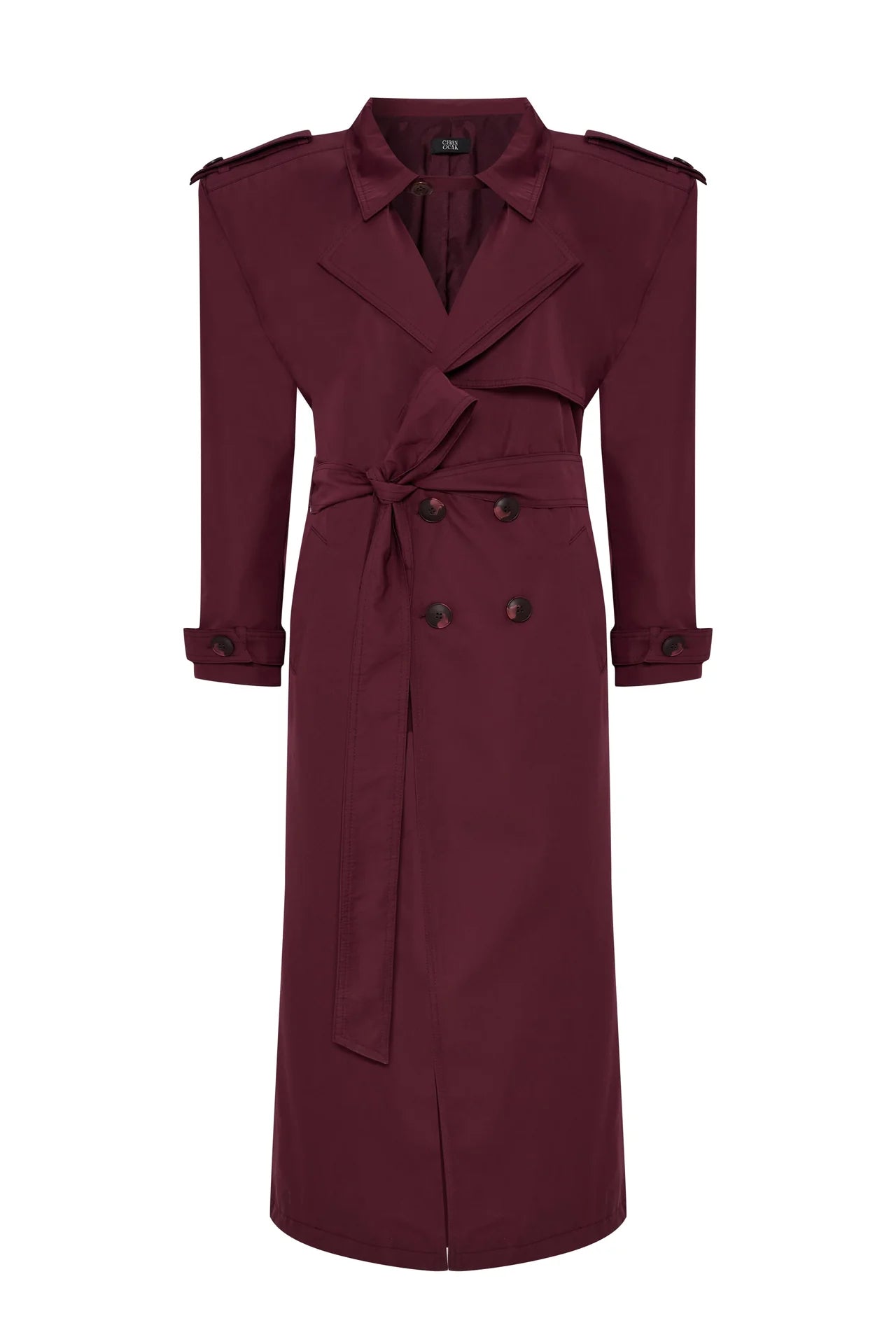 Oversized Trench Coat in Burgundy