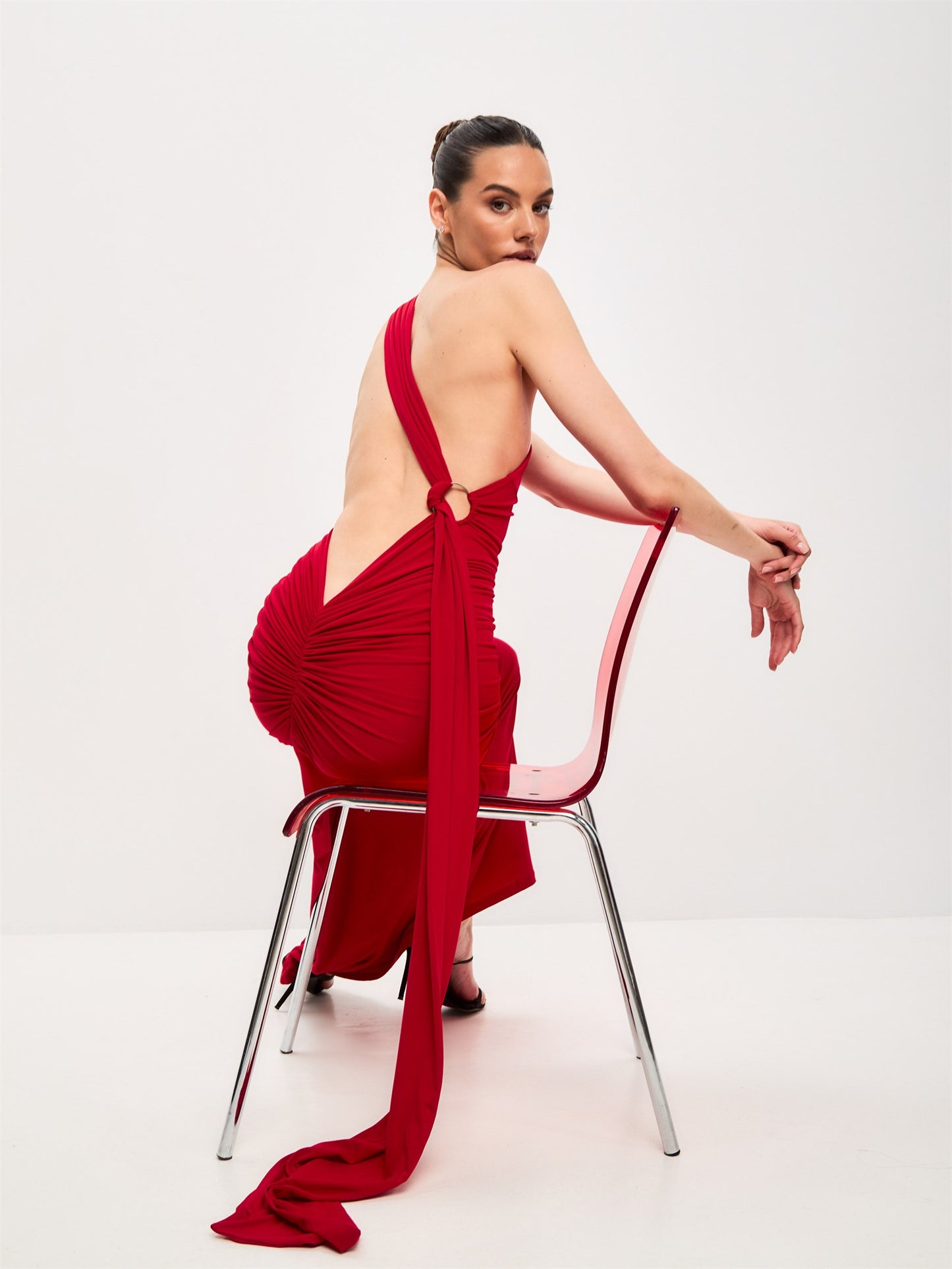 Afina Dress in Red