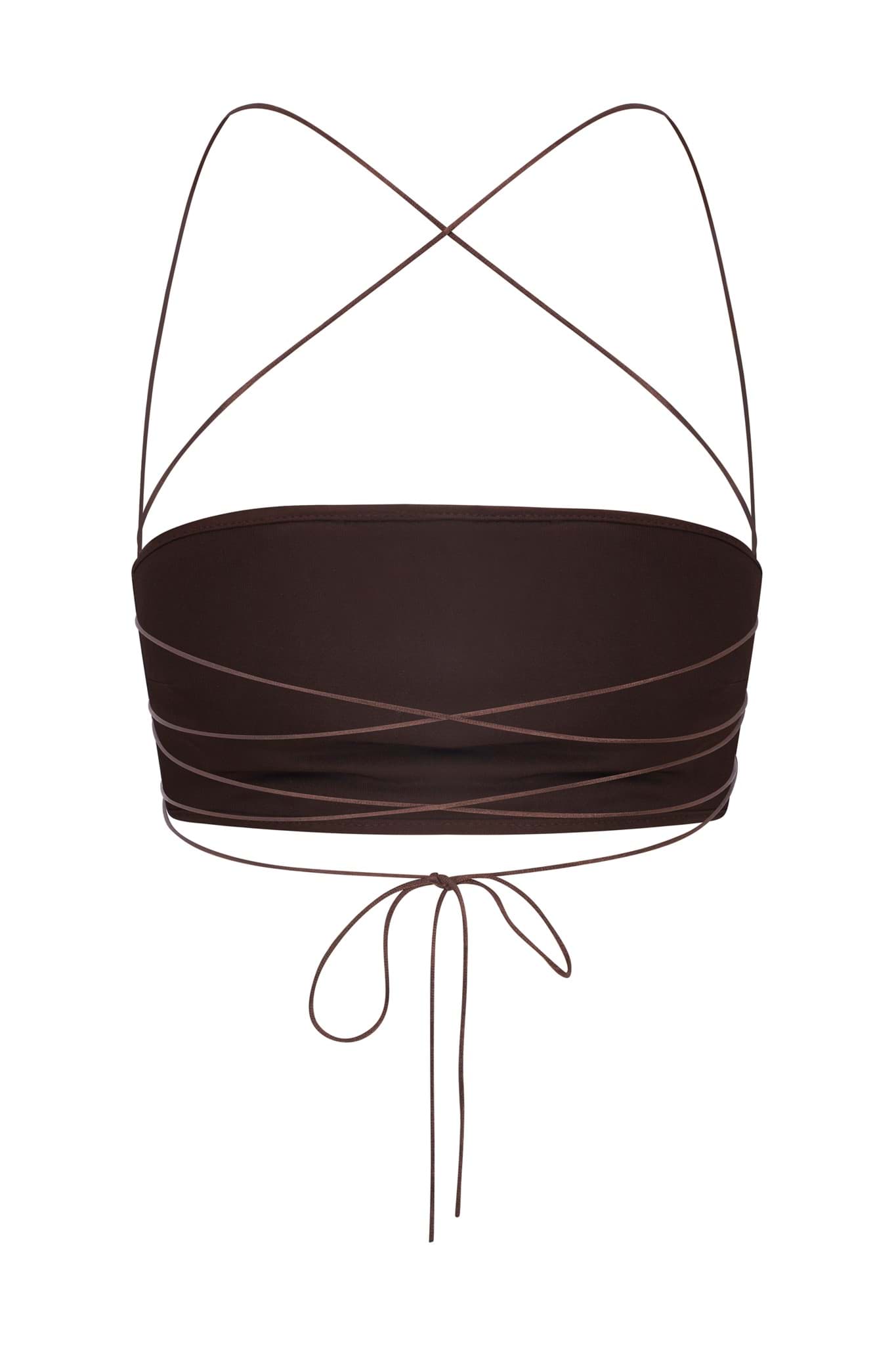 Suzie Cropped Top in Brown
