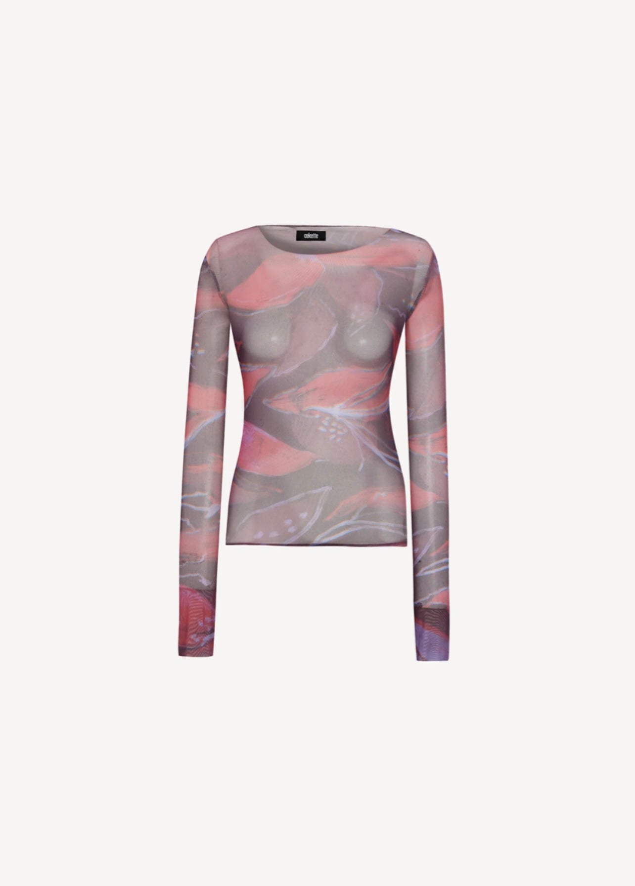Mesh Long Sleeve in Red and Prune