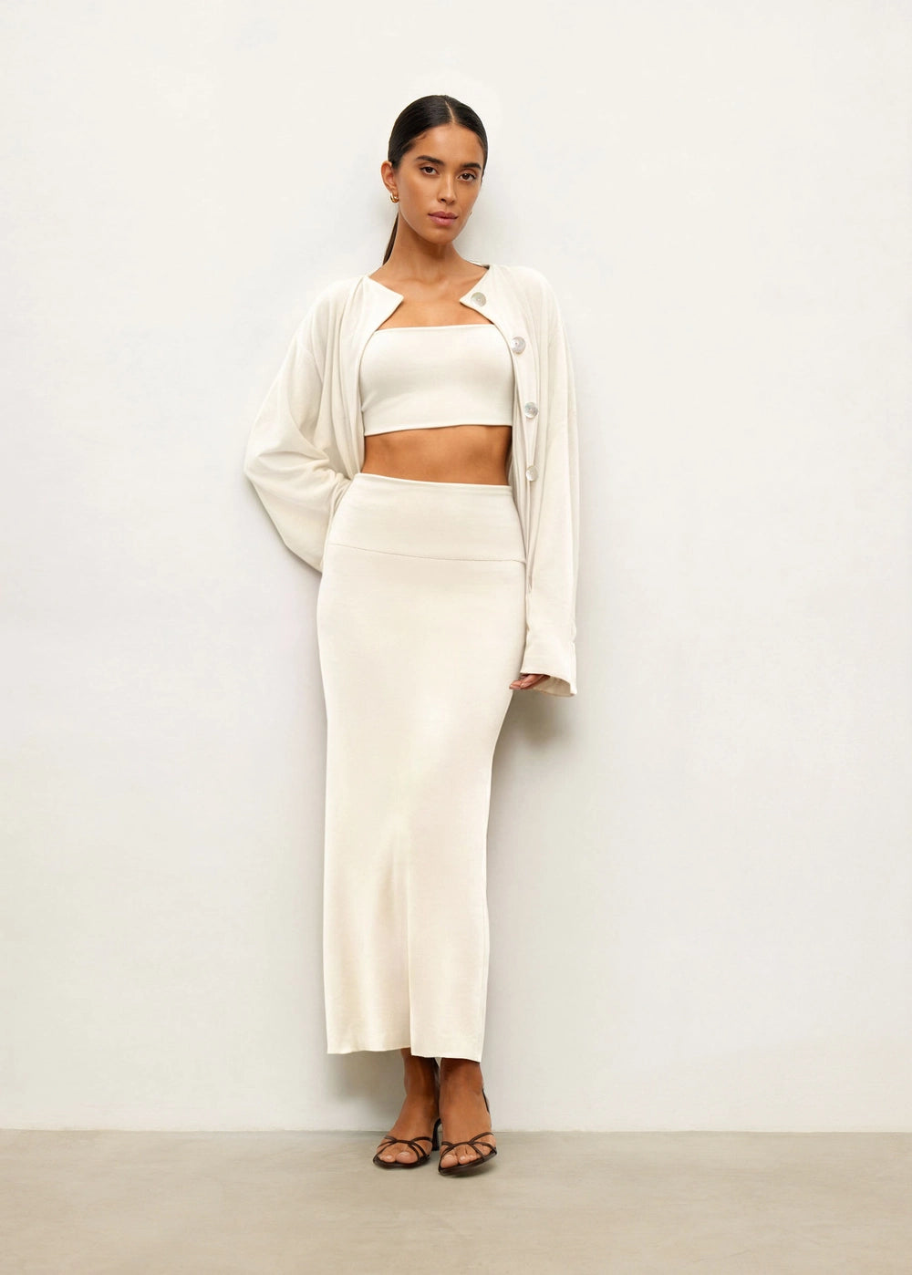 Molly Bandeau Top in Cream