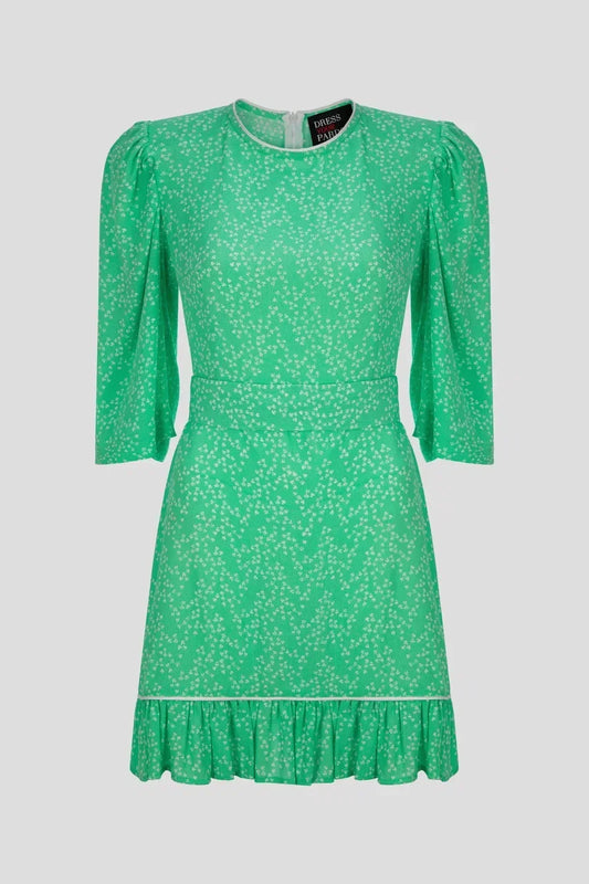Mini Dress in Green with Belt