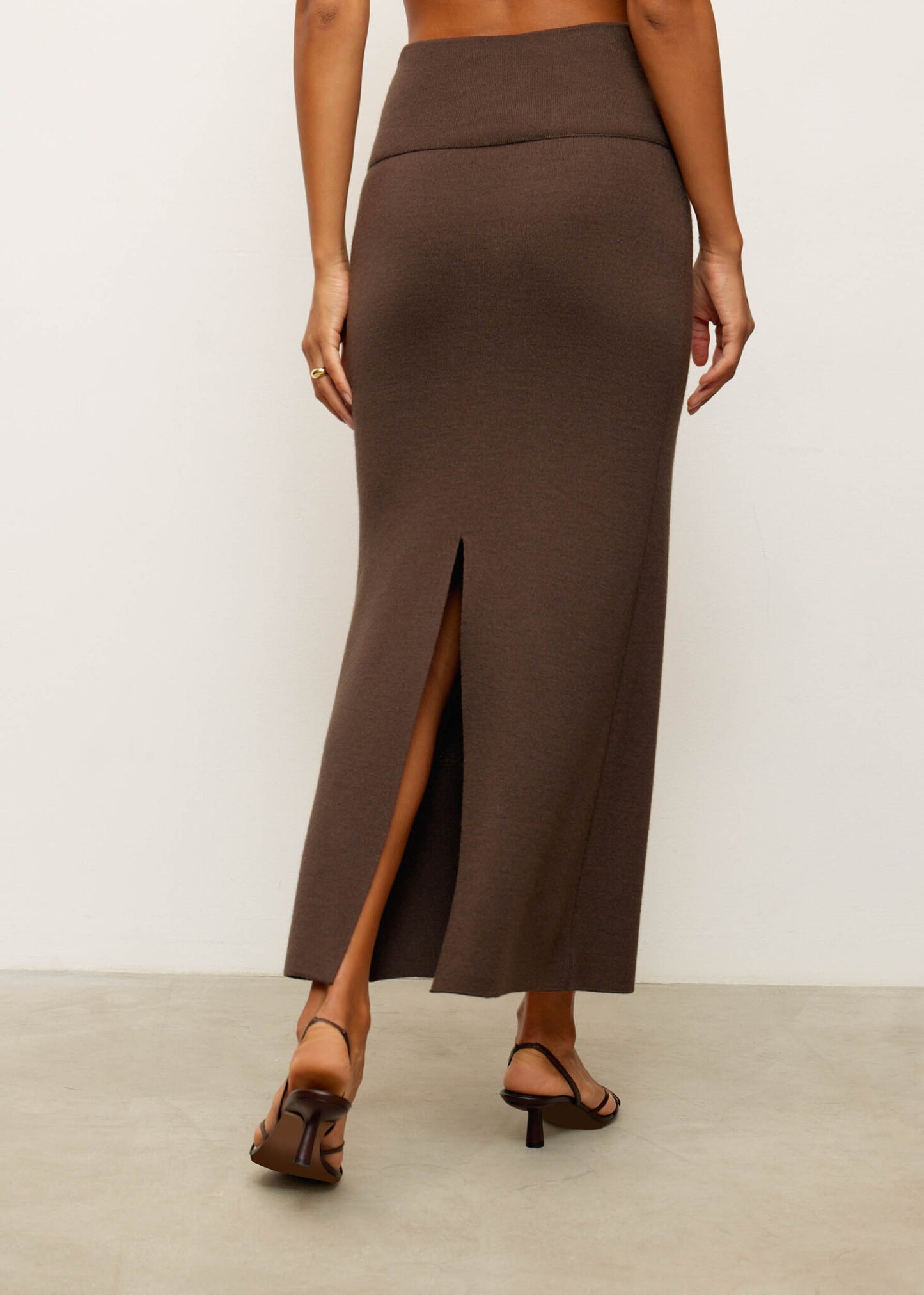 Molly Basque Skirt in Brown