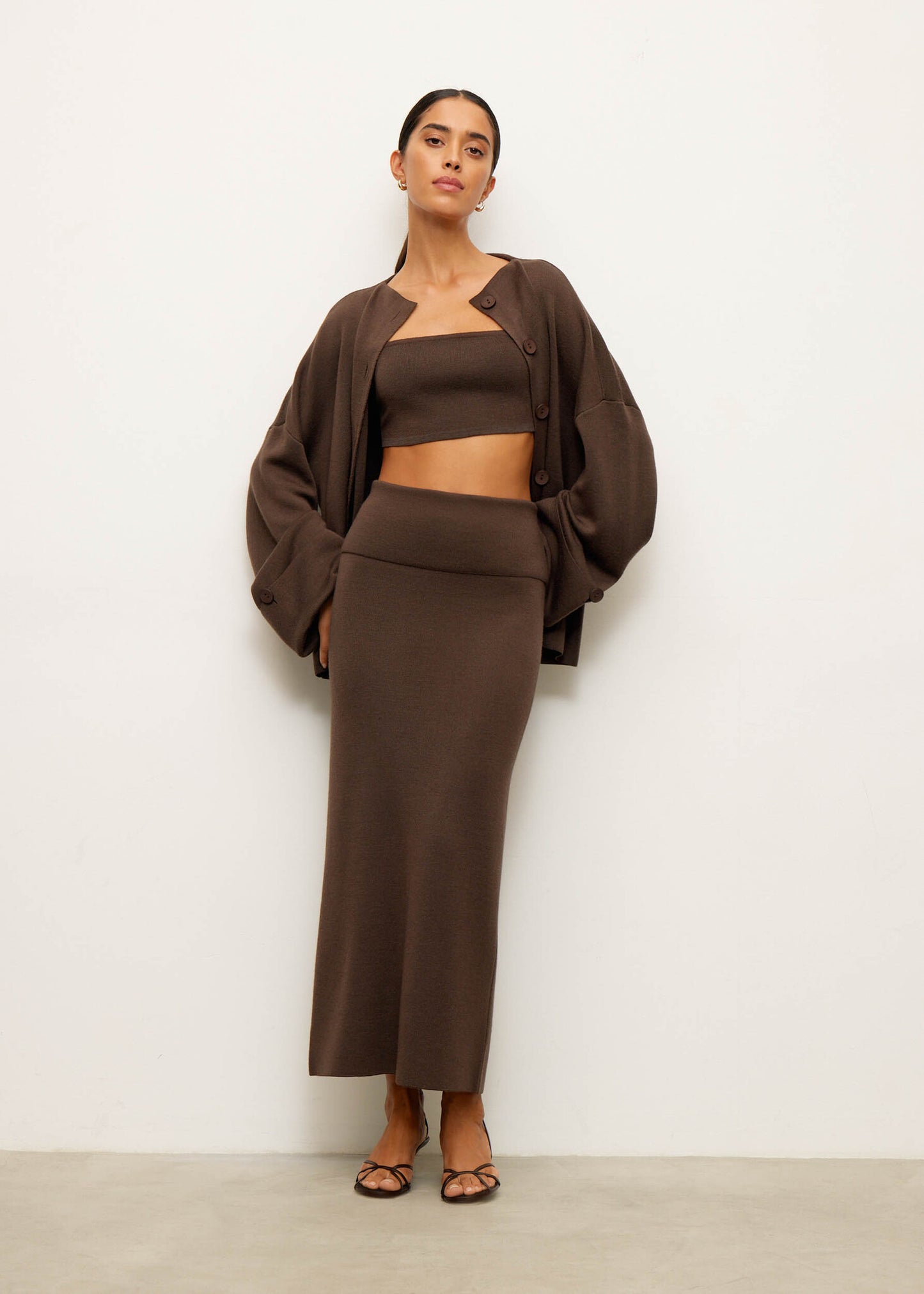 Molly Basque Skirt in Brown