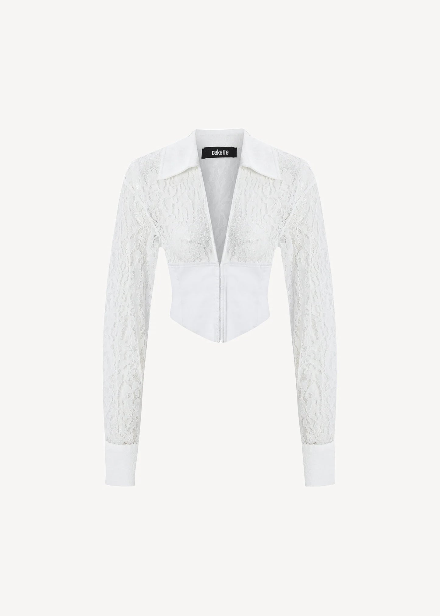 Lace Nina Shirt in White