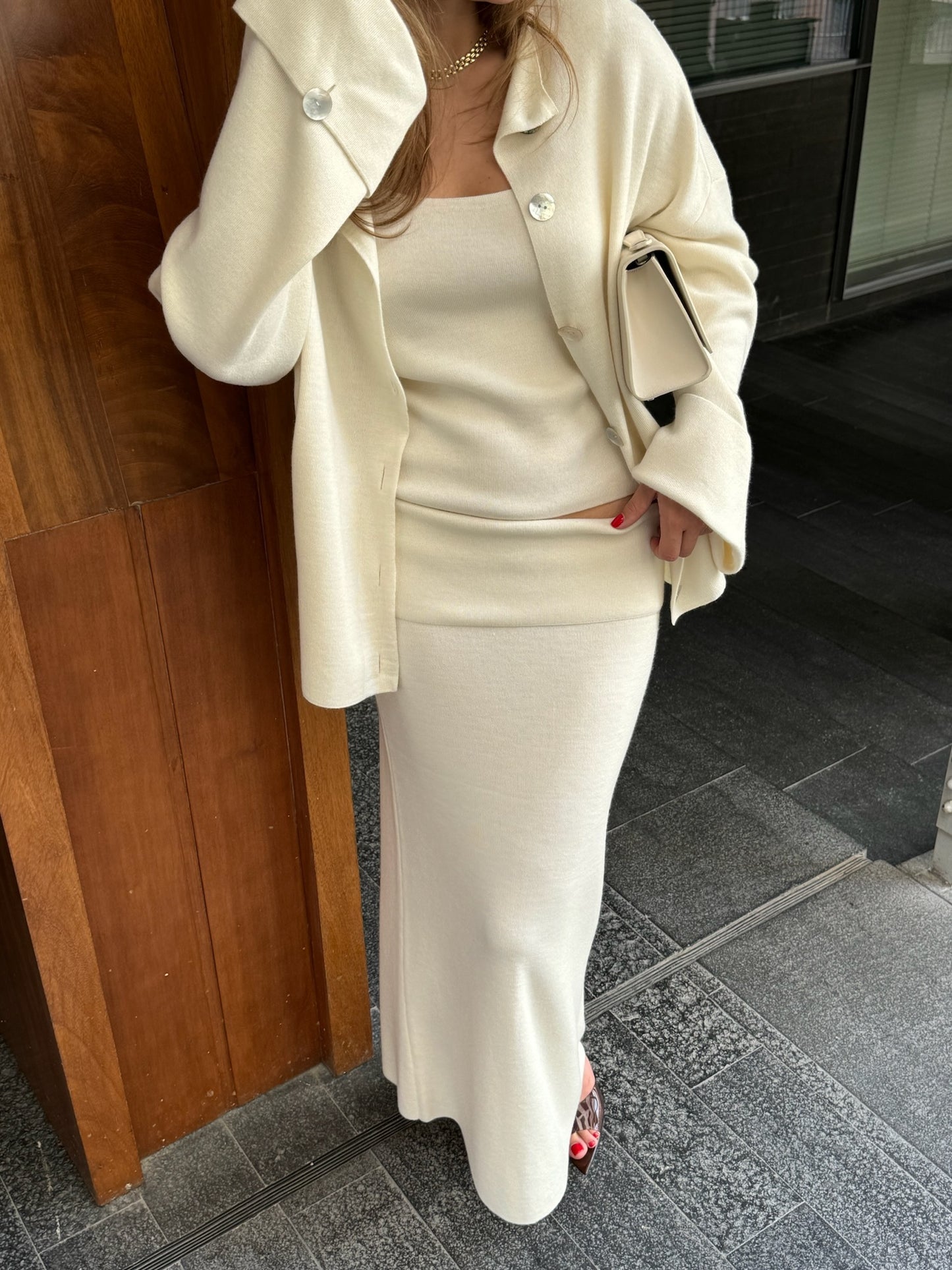 Molly Basque Skirt in Cream