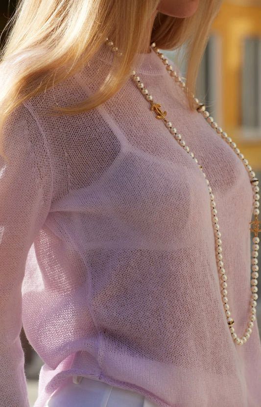 Mesh Longsleeve in Pink