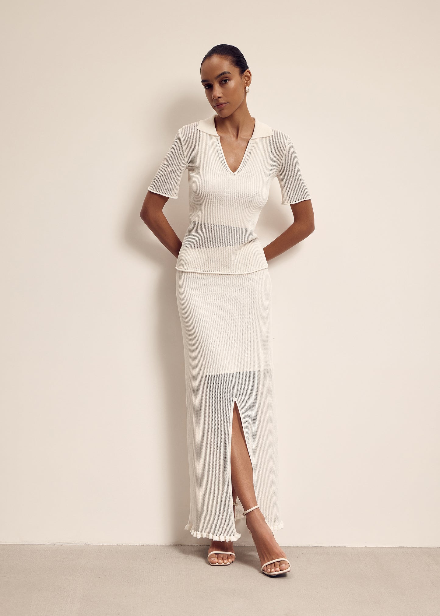 Mila Polo Jumper in Cream