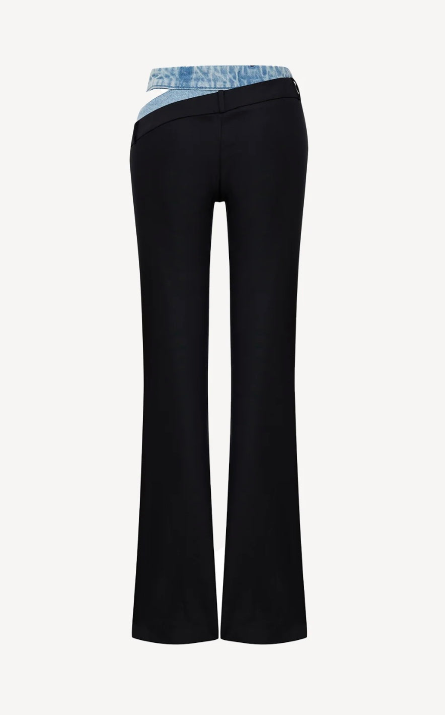 Side Show Double Pants in Black and Sky Blue