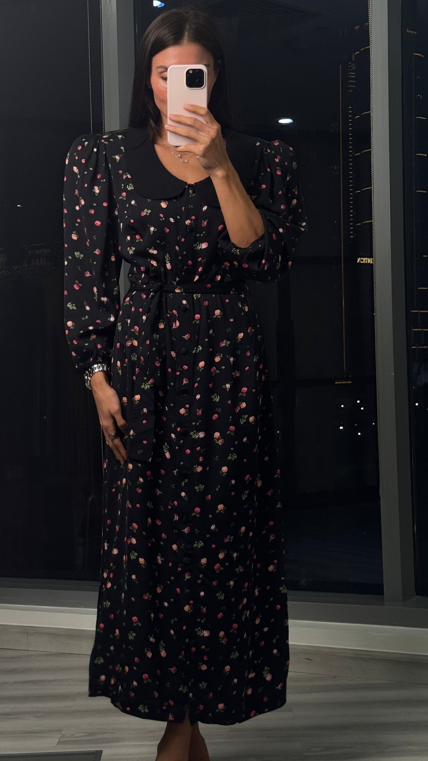 Maxi Dress With Rose Print