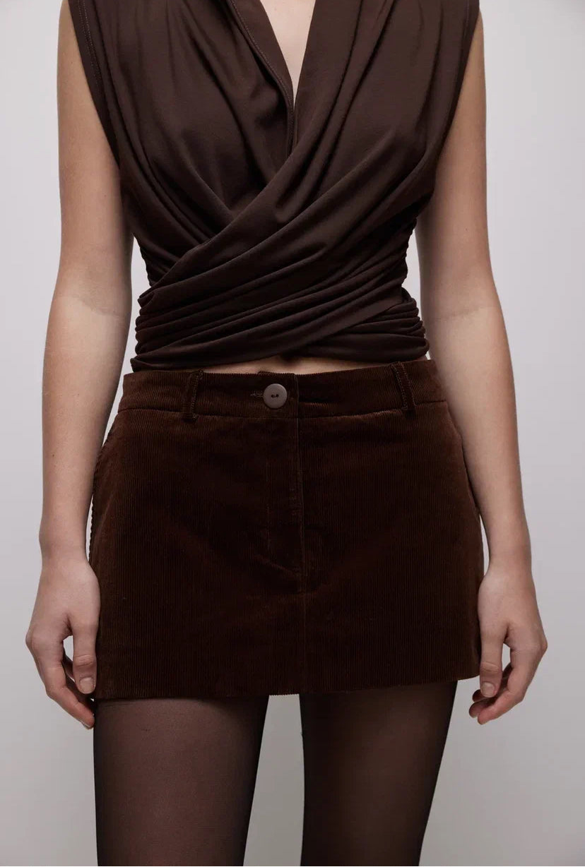 Velvet Skirt in Brown