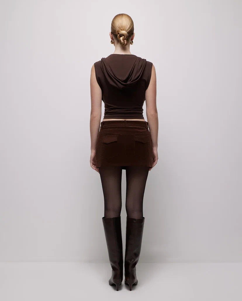 Velvet Skirt in Brown