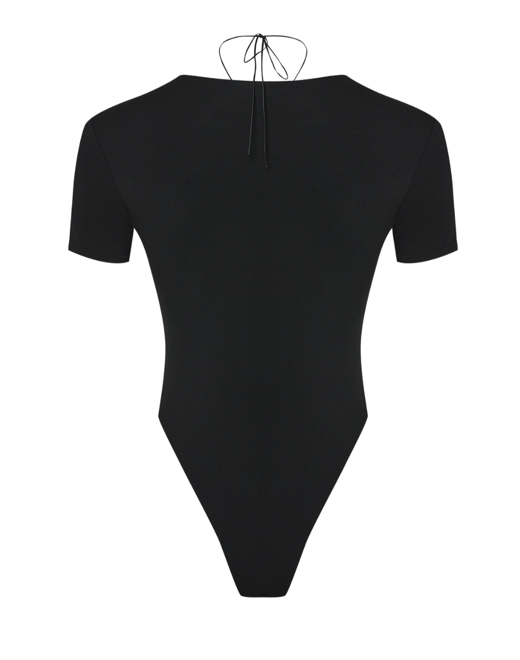 Bodysuit Short Sleeve with Lacing in Black