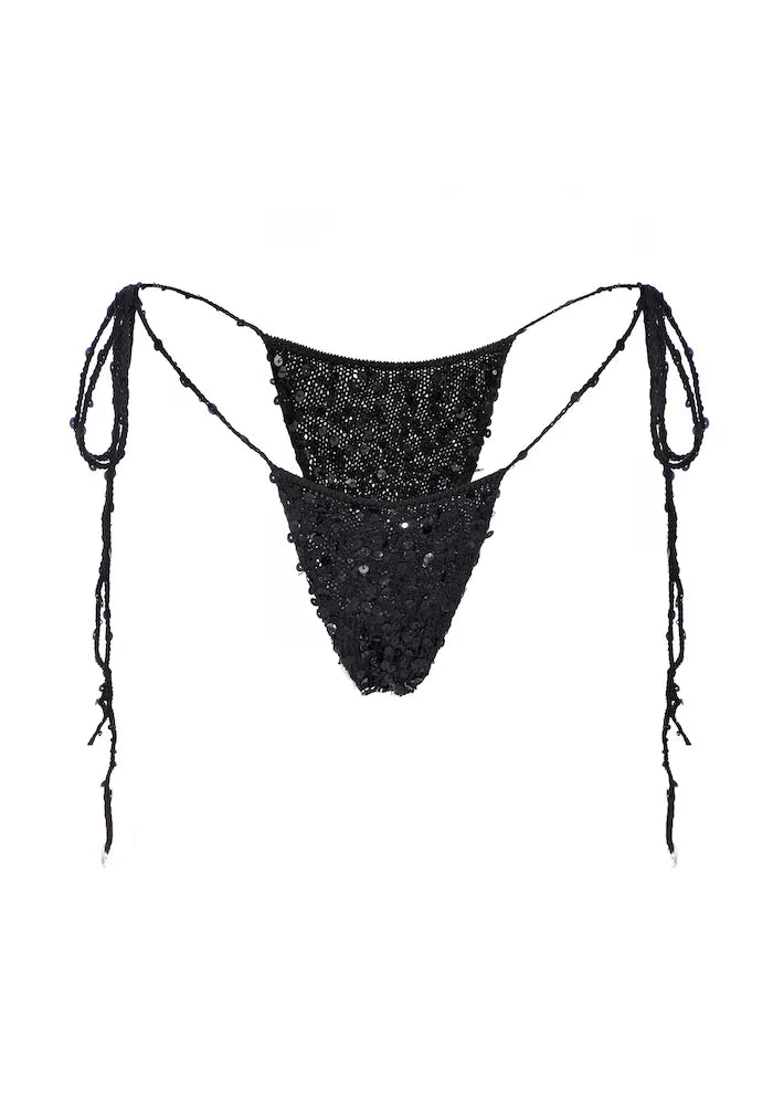 Bikini brésilien en maille Onyx noir