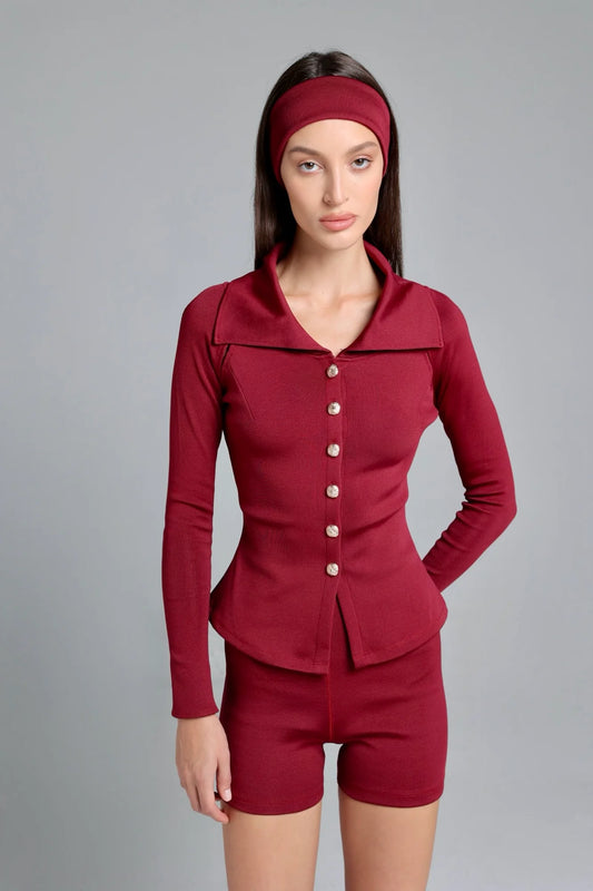 Classic Charm Jacket in Burgundy