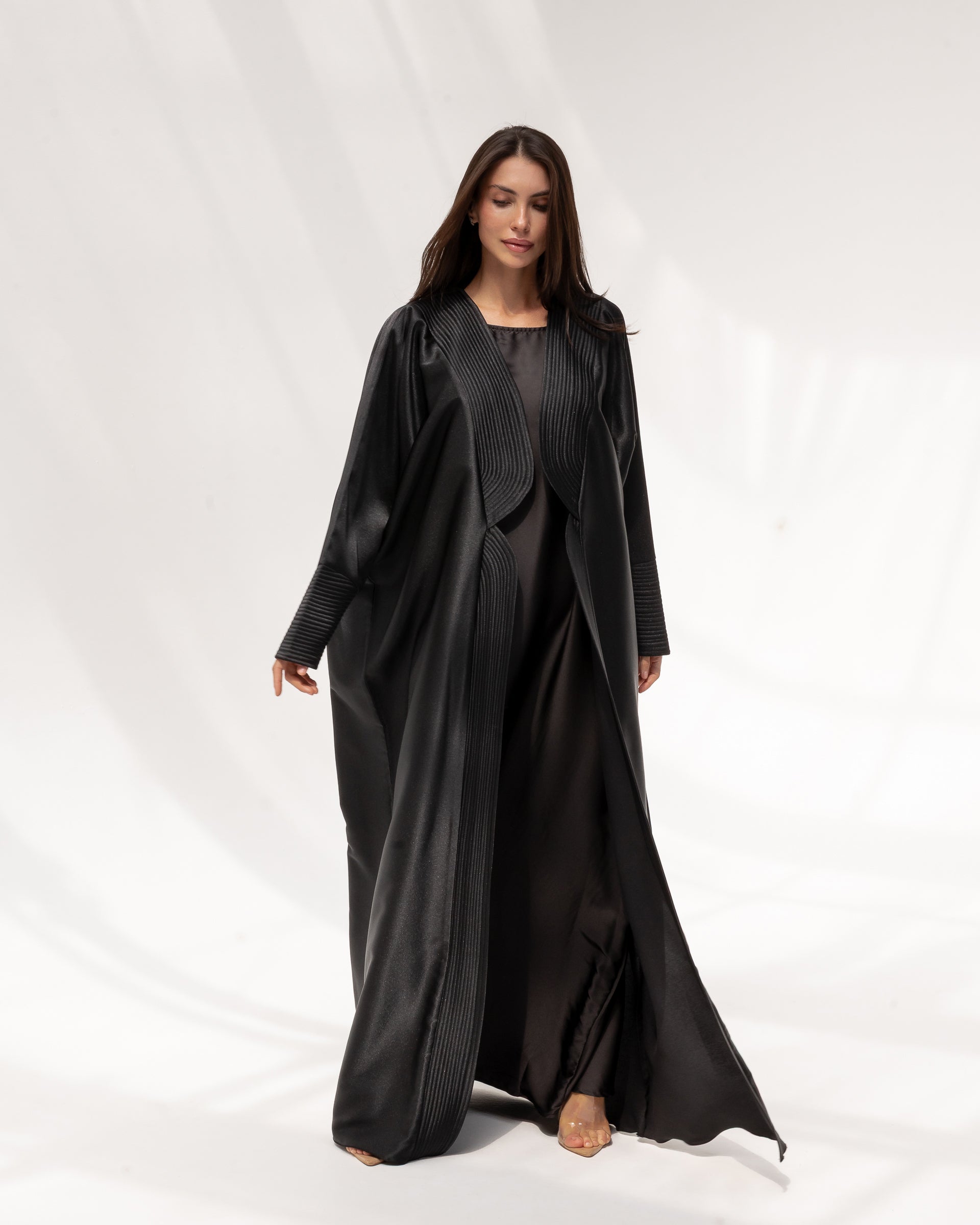 Stitch Abaya in Black