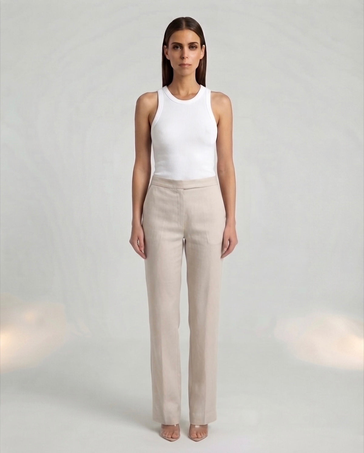 Linen Pants in Beige