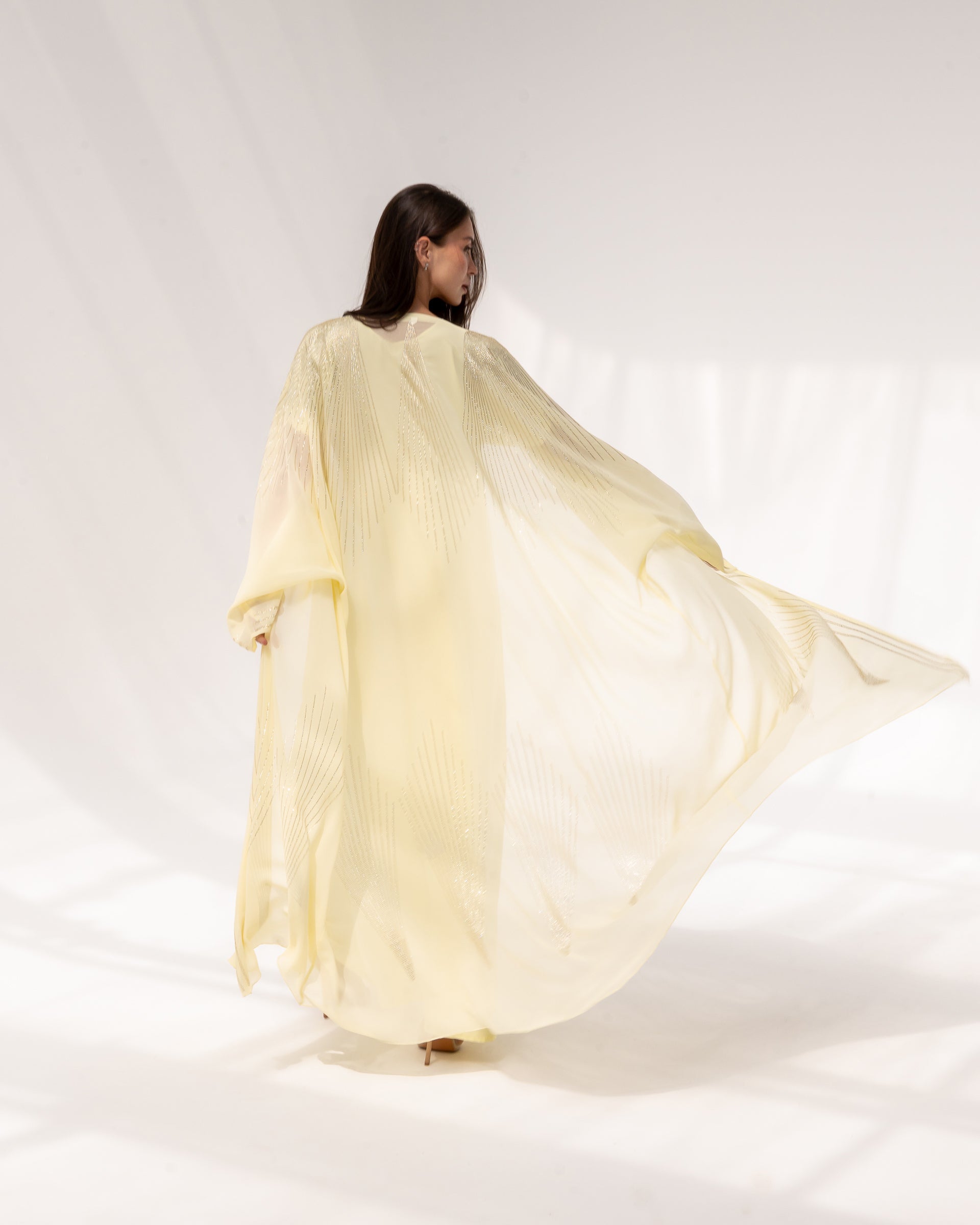 Butterfly Abaya in Yellow