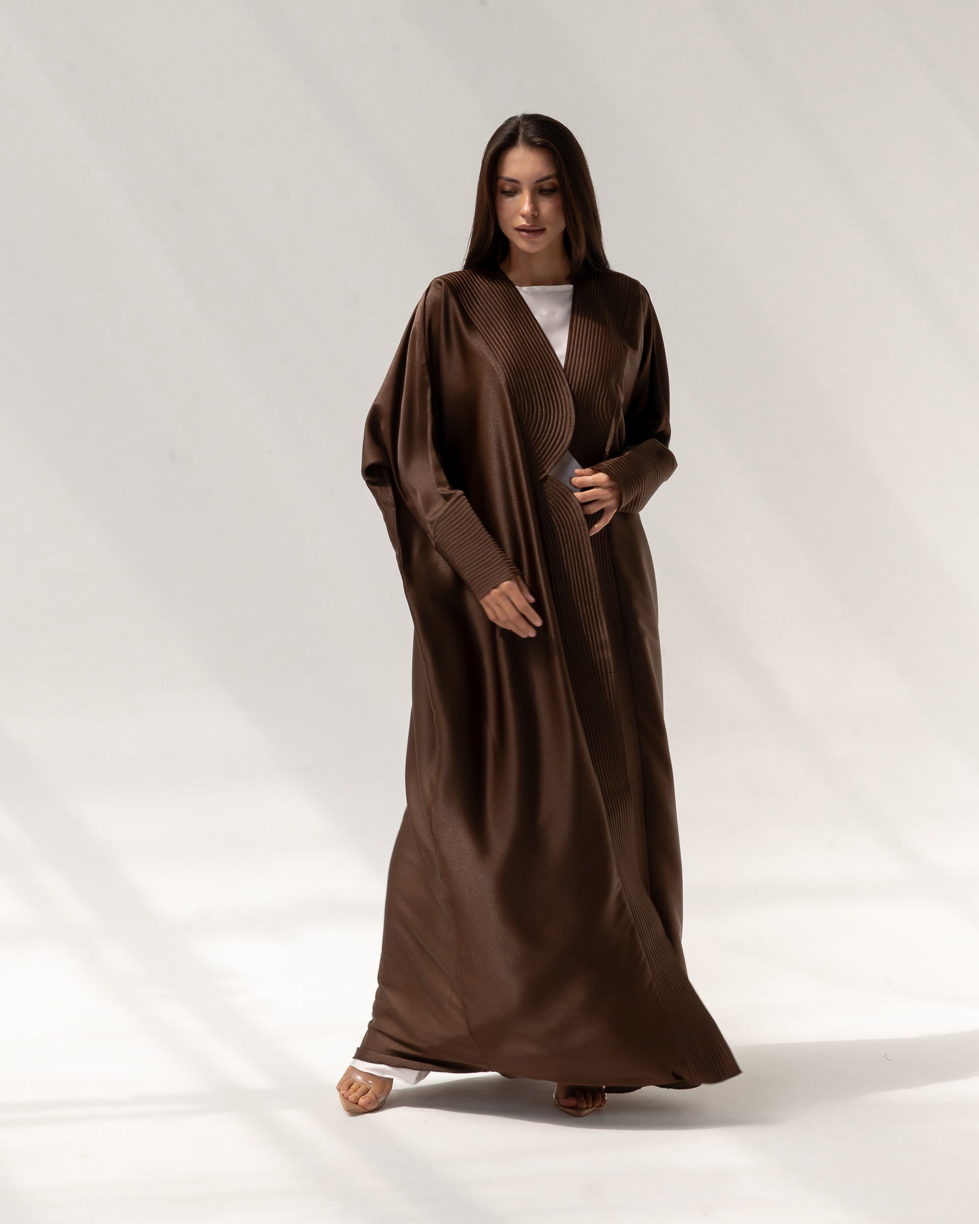 Stitch Abaya in Brown